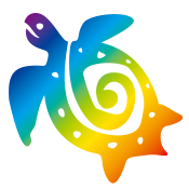 ウミガメモチーフのロゴ